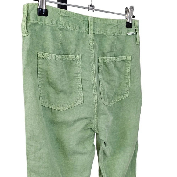 Mother Womens The Shaker  Chop Crop Hedge Green Size 23 Lyocell Cotton Raw Hem - Picture 6 of 12